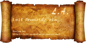 Leif Anasztázia névjegykártya